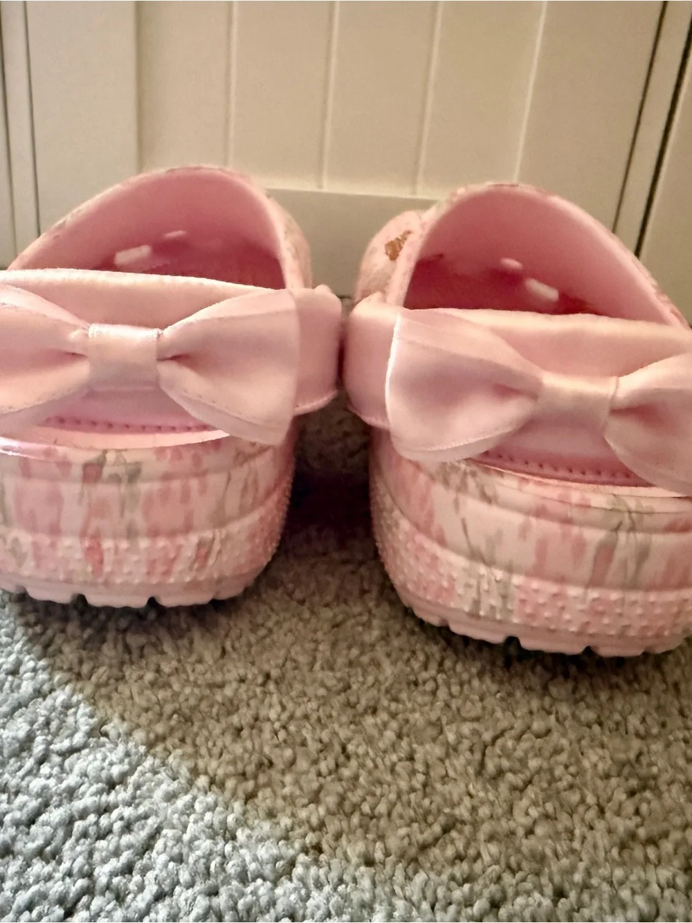 LoveShackFancy Pink Floral Kids crocs Sandals with Charms